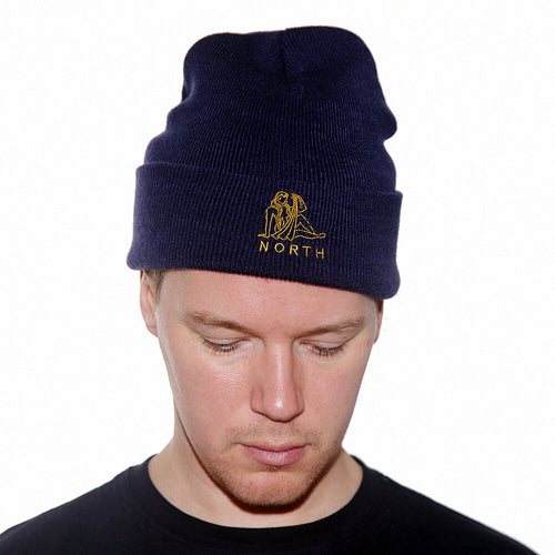 North Zodiac Beanie - Navy/Gold