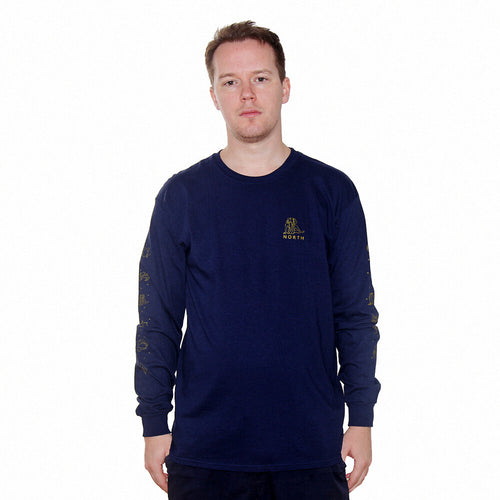 North Zodiac Logo Long Sleeve - Navy/Gold