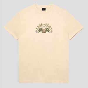 Pass~Port Arched Embroidery Tee - Natural