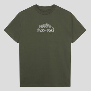 Pass~Port Quill Embroidery Tee - Army