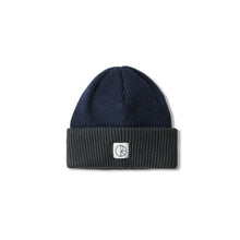 Load image into Gallery viewer, Polar Skate Co Double Fold Merino Beanie - Navy/Grey