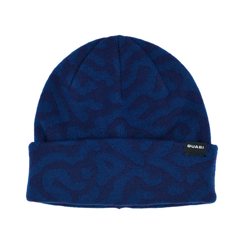 Quasi Worm Jacquard Knit Beanie - Blue