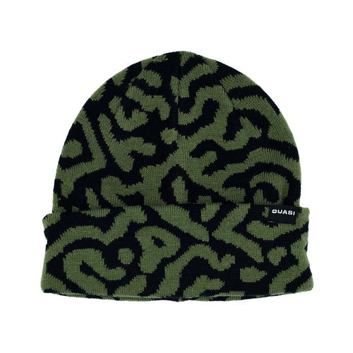 Quasi Worm Jacquard Knit Beanie - Black
