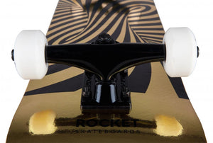 Rocket Twisted Gold Foil Complete Skateboard - 7.5"