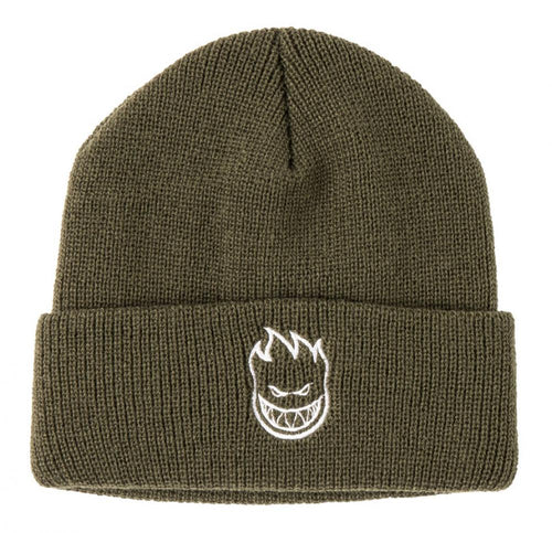 Spitfire Bighead Cuffed Beanie - Olive/White