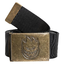 Load image into Gallery viewer, Spitfire Jacquard Swirl Bighead Web Belt - Black/Antique Brass