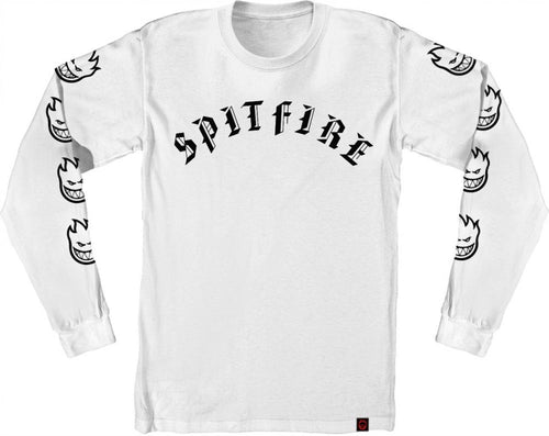 Spitfire Old E Longsleeve Tee - White/Black