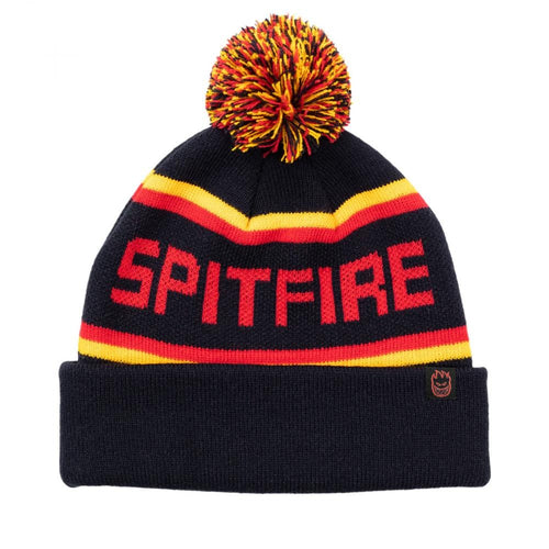 Spitfire Classic 87' Fill Pom Beanie - Black/Gold/Red
