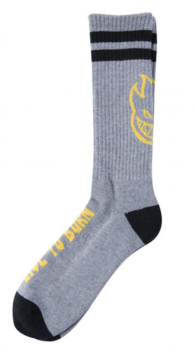 Spitfire Heads Up Socks - Heather Grey