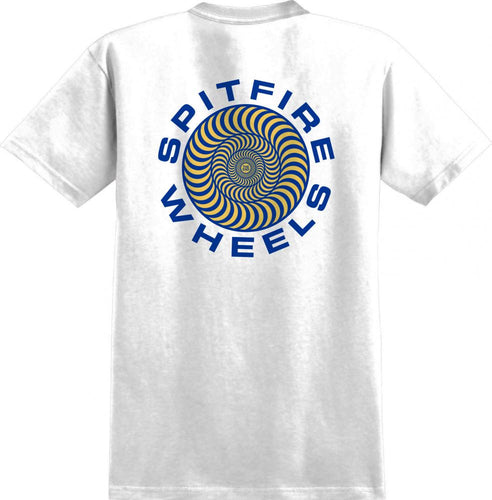 Spitfire Classic Swirl '87 Tee - White/Blue/Yellow