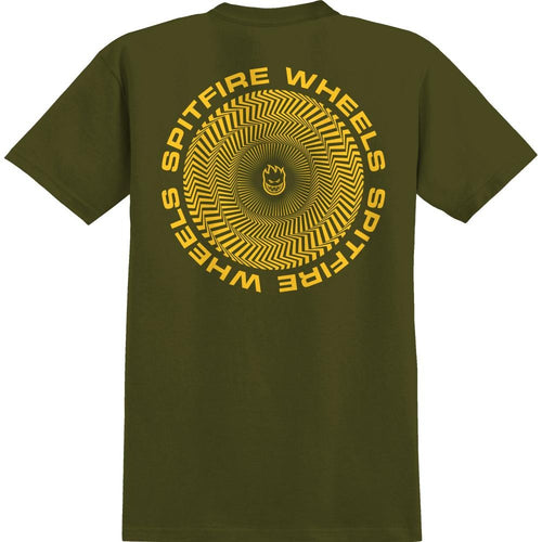 Spitfire Classic Vortex Tee - Military Green/Yellow