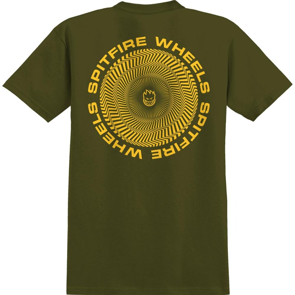 Spitfire Classic Vortex Tee - Military Green/Yellow