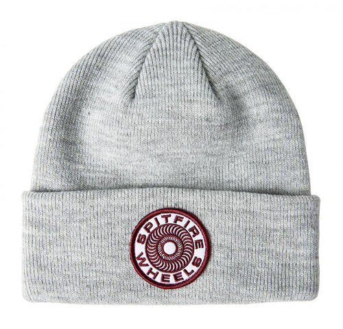 Spitfire Classic 87' Swirl Beanie - Heather Grey/White/Burgundy