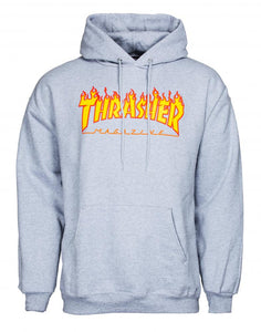 Thrasher Flame Logo Hoodie - Grey