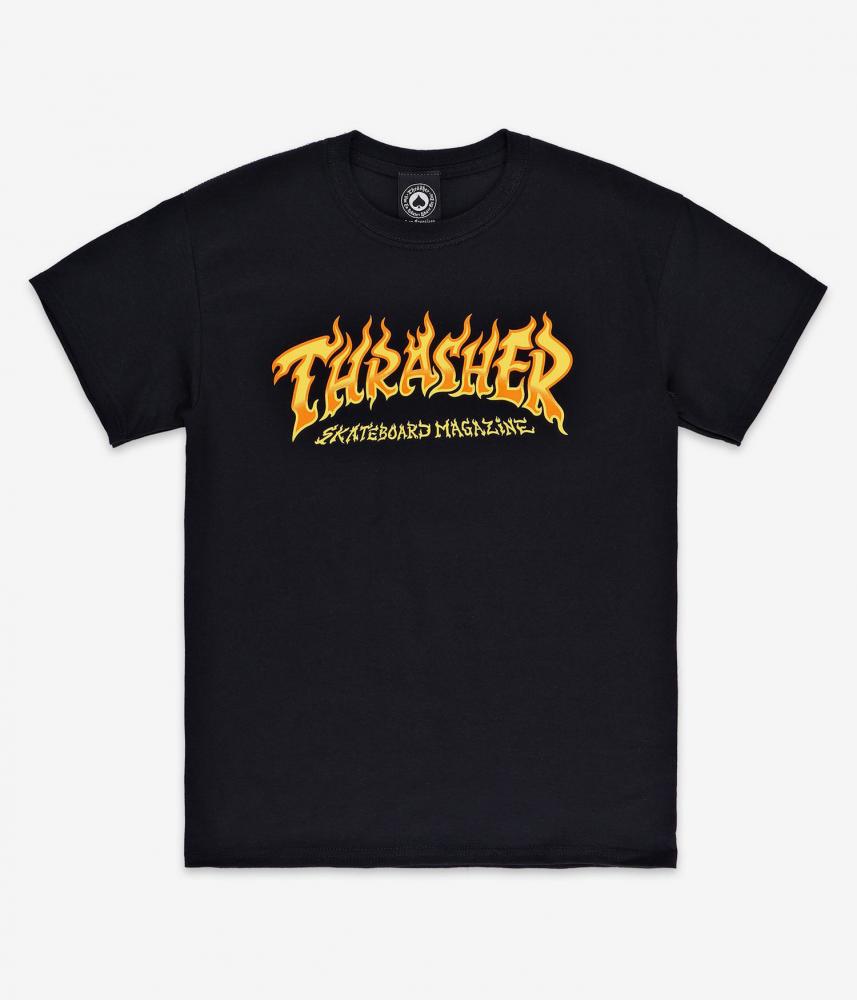 Thrasher Fire Logo Tee - Black