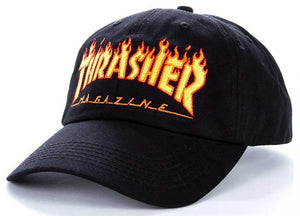 Thrasher Flame Logo Old Timer Cap - Black
