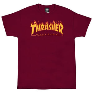 Thrasher Flame Logo Tee - Cardinal Red