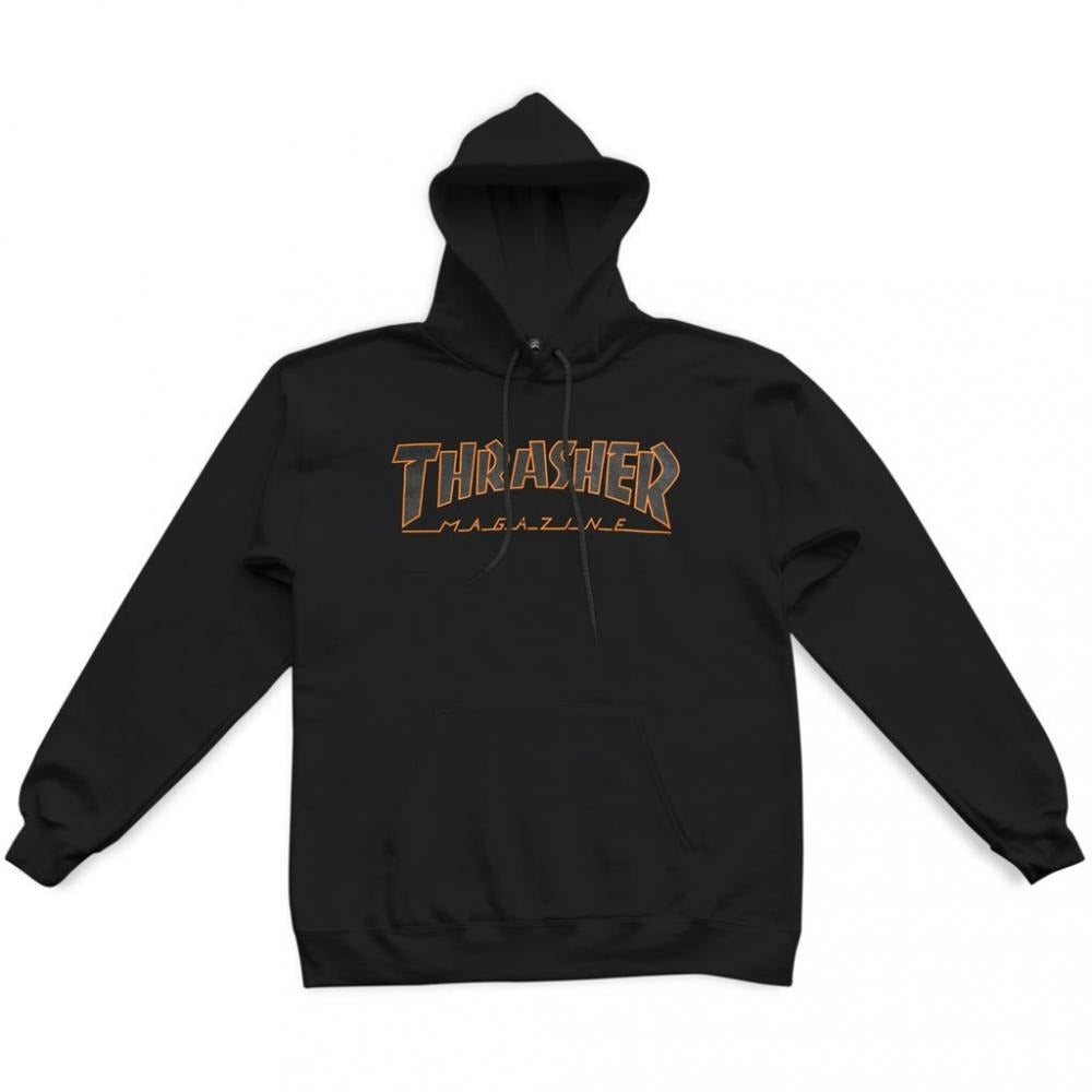Thrasher Outlined Hoodie - Black