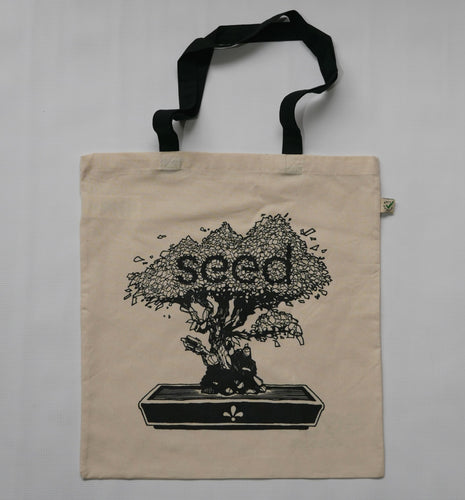 Seed Bonsai Tote Bag - Natural/Black