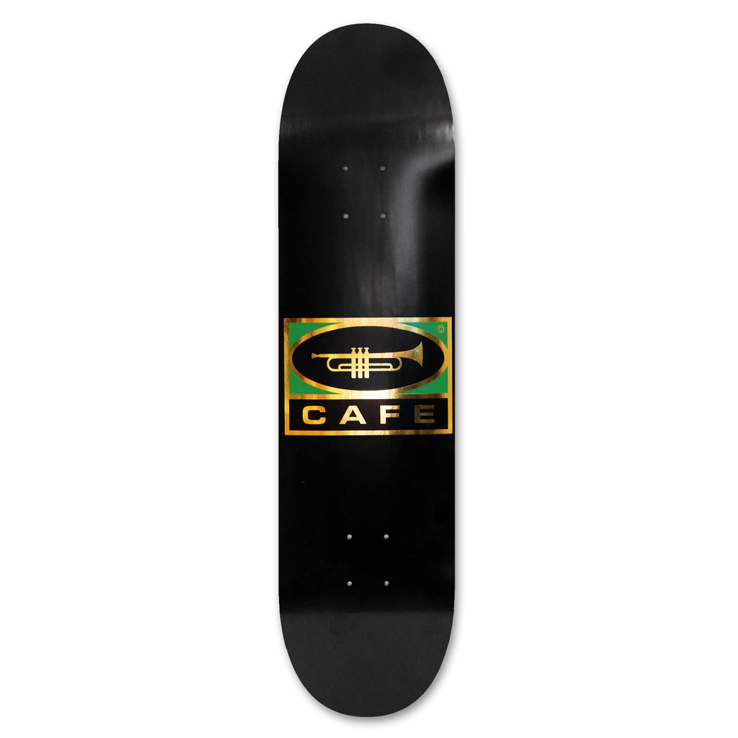 Skateboard Cafe Trumpet Logo Deck (Black/Gold) - 8.38