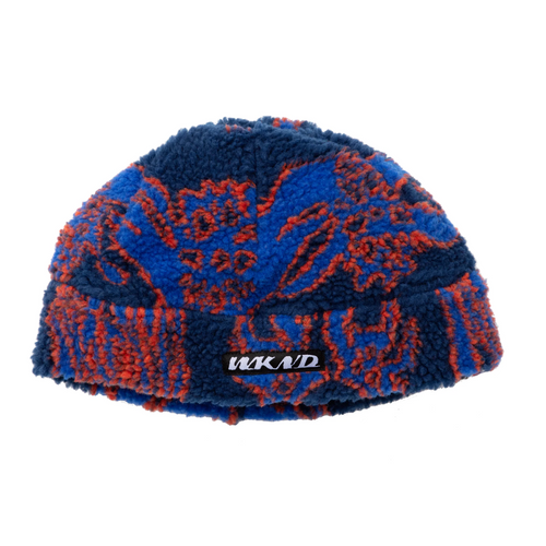 WKND Temple Fleece Beanie - Navy/Red
