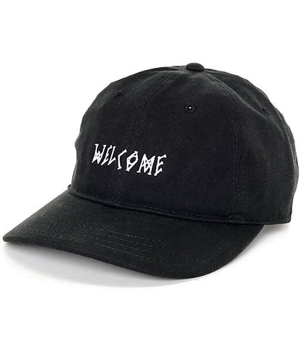 Welcome Scrawl 6 Panel Cap - Black